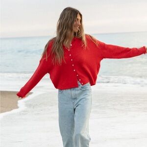 Solai the Label free falling button cardigan